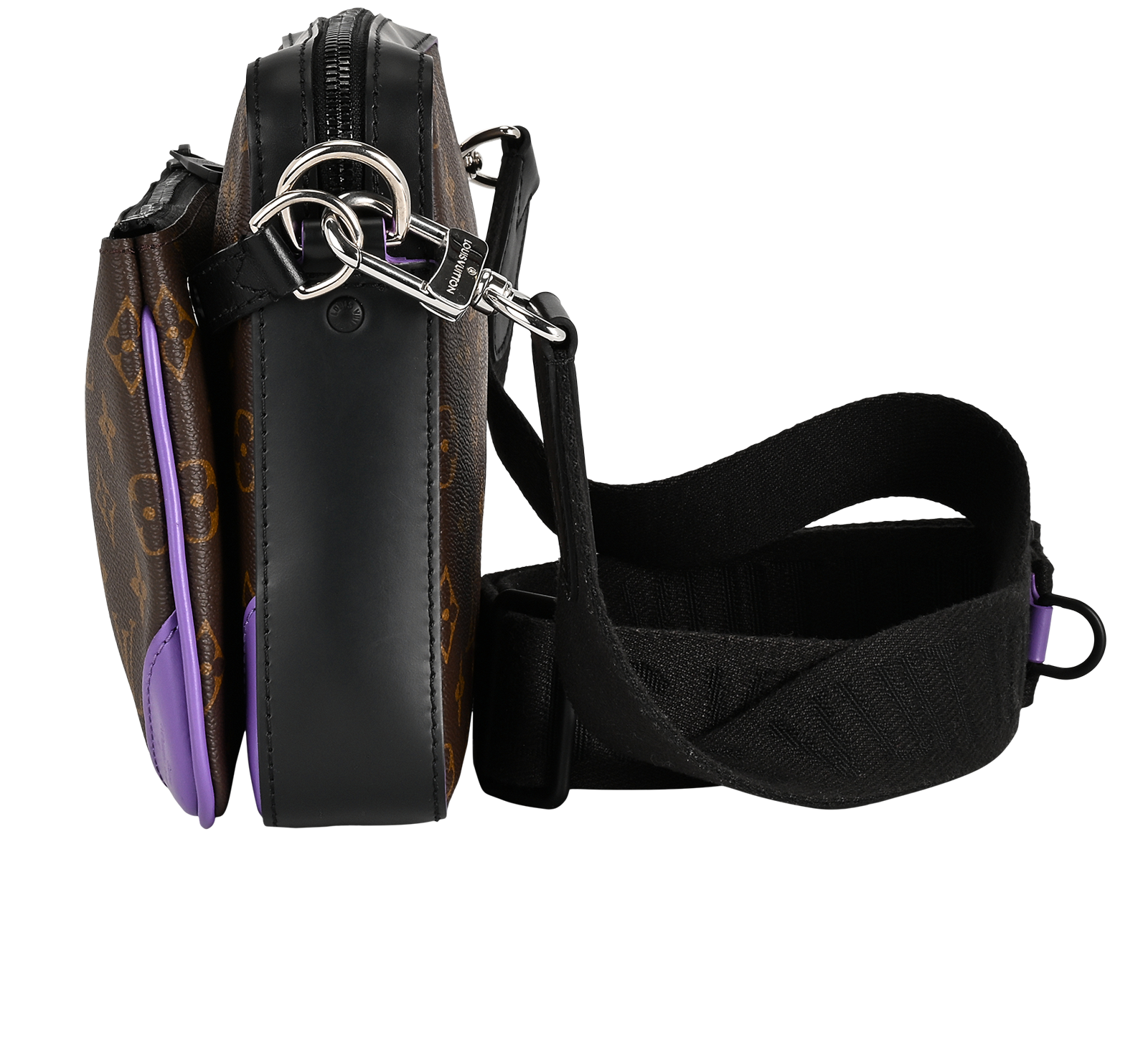 Trio Messenger, &pound;1,400, Handbags, Brown/Purple, Canvas, Bottom view